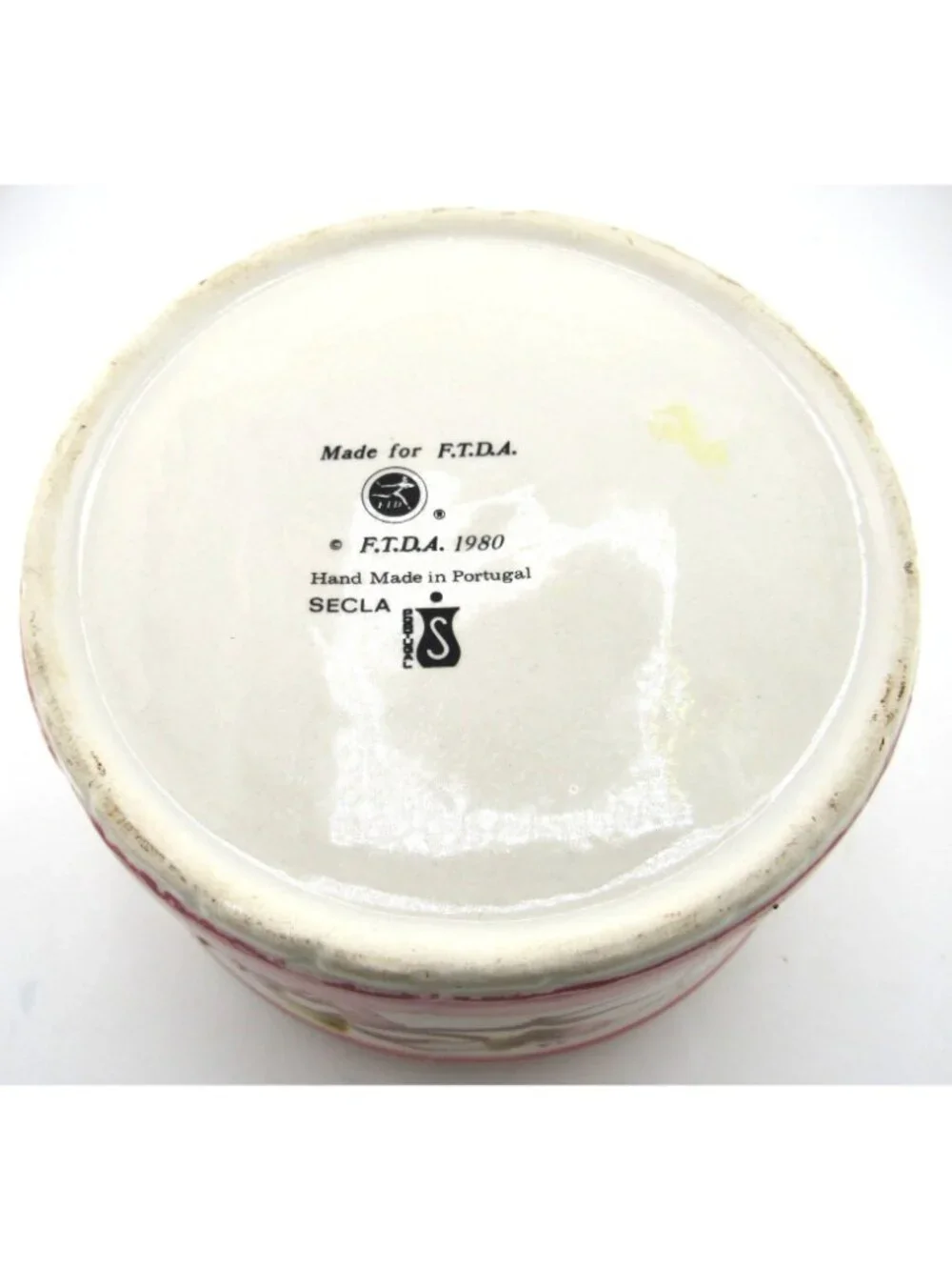 Vtg Hand Painted Floral Pottery Planter Vase Pot Portugal FTD Cottagecore